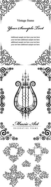Black border pattern vector eps