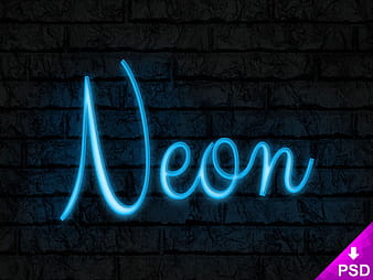 Neon Text Style psd vector