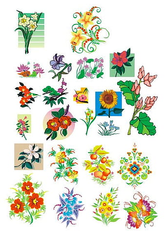 Lotus and other flowers pattern vector case cdr cmx