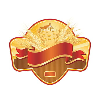 Set of Wheat vector lables  eps