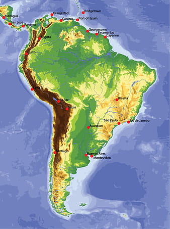 Vivid south america map design vector eps