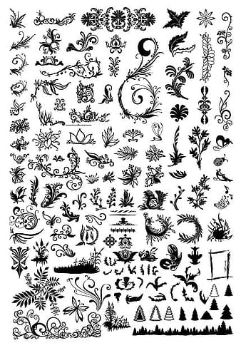 Hundreds of patterns, insects, trees and other vector material eps