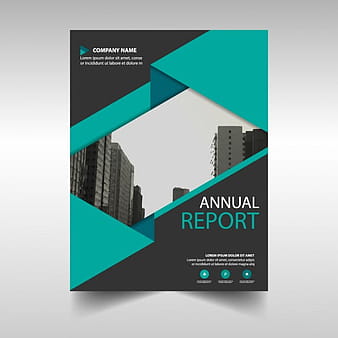 Green and black annual report cover template eps vector