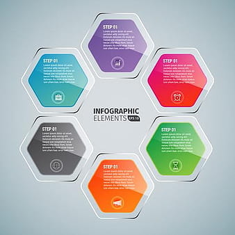 Hexagon Glossy Infographics svg ai vector
