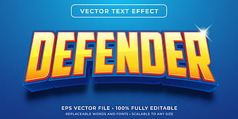 Defender 3d editable text style effect vector eps