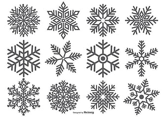 Colección de formas vectoriales de copo de nieve svg ai eps
