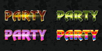 Free Photoshop party text style psd vector