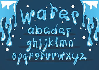 Ice Water Font Vector Set cdr svg