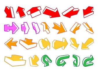 A variety of arrows, and one other vector material ai