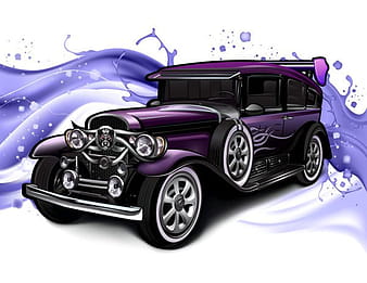 Cartoon classic cars  eps vector