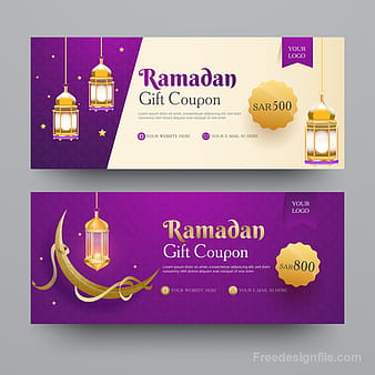 Ramadan gift voucher template vector  eps