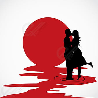 Love couple kissing each other vector silhouettes ai eps svg