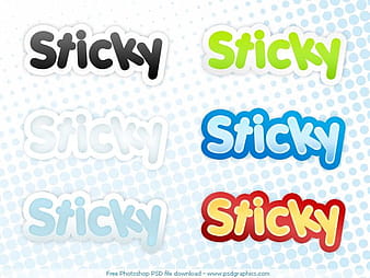 Sticky text style, Photoshop layer styles psd vector