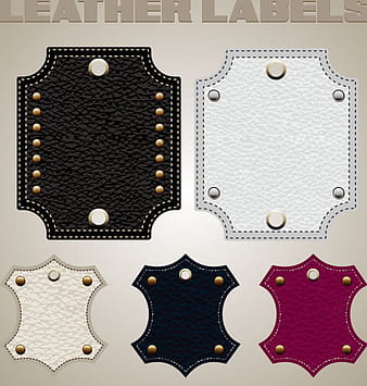 Different leather lables and tags mix vector  eps