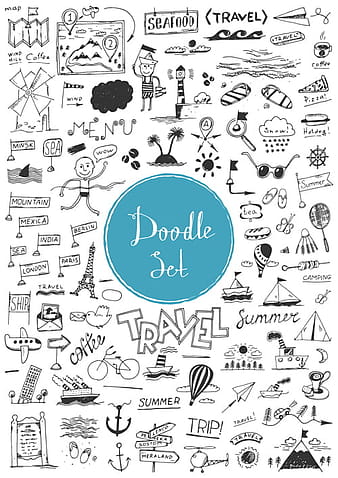 Doodle material vector set 15 eps