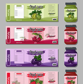 Plantillas de etiquetas de jugo de fruta decoración clásica de color oscuro ai eps