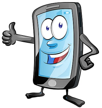 Funny cartoon mobile phone vector  eps