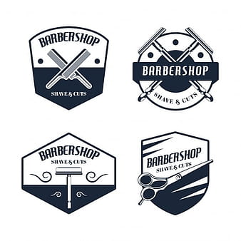 Vintage barbershop logo collection eps vector