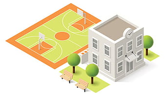 Modern Isometric buildings model vector material  eps