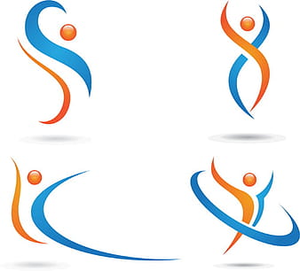 Abstract people logos vector material