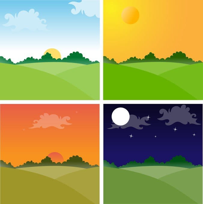 Sunset Theme eps vector