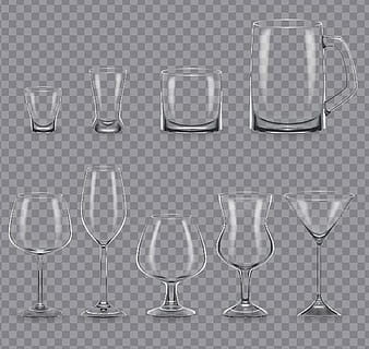 Different glass cup illustration vectors