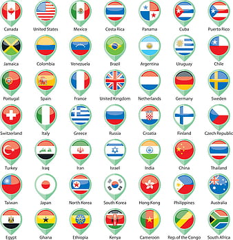 International Flags Pointer vector ai eps