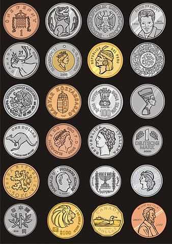 The commemorative coins around the world vector cdr