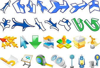 A Wide Range Of Arrows And Other Vector Of The Three ai