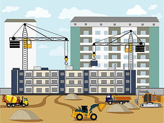 Building construction site flat background vector  eps