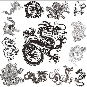Dragons Ornaments shiny vector ai
