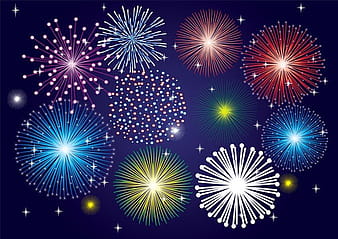 Vector 5 Brilliant Fireworks Fireworks ai