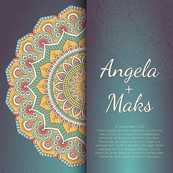 Boho style wedding invitation eps vector