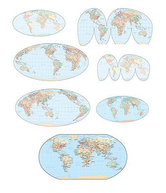 Vector World Map of various ai