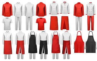 Chef work clothes template vector  eps