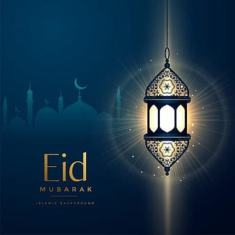 glowing lantern design for eid festival eps vector