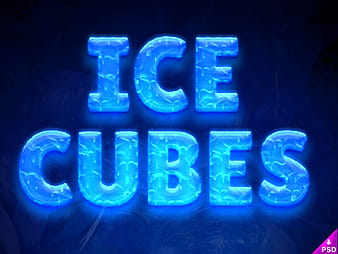 Ice Cubes Text Style freebie PSD psd vector