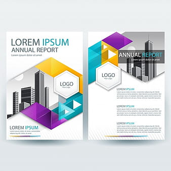 Plantilla de folleto comercial con formas geométricas eps