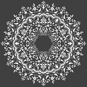Ornamental round lace with damask and arabesque elements eps vector