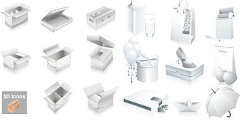 Blank boxes and other vector goods eps