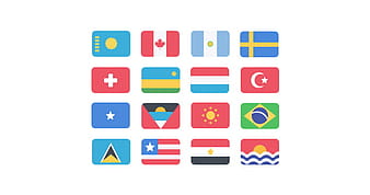 195 Flat Flags psd vector