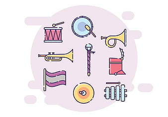 Marching Band Equipment eps svg ai vector