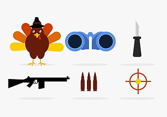 Turkey hunting vector elements eps