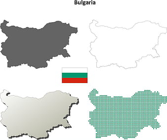 Bulgaria outline map set vector ai eps