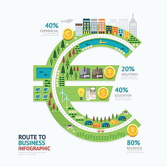 route business infographic vector  eps