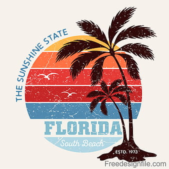Florida South Beach Logo design vector eps