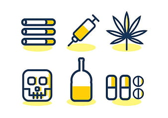 No Drugs Vector Icon Set ai