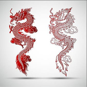 Cartoon Chinese dragon vector eps