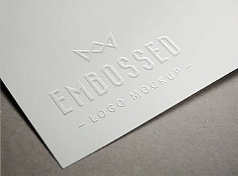 Embossed Paper Logo MockUp psd vector