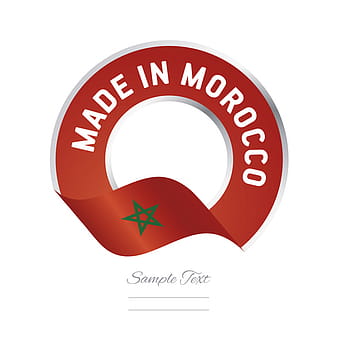 Made in Morocco flag red color label button banner vector ai